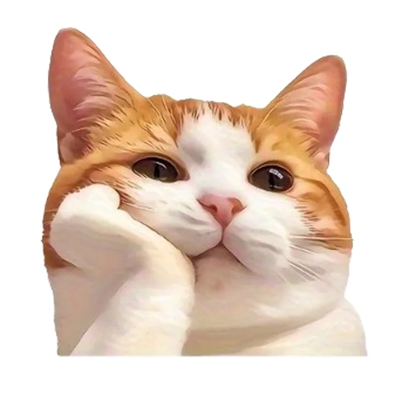 

Наклейка На Автомобиль 12x12 См С Оранжевым Котом, Выглядывающим Из-за Уголка, Водонепроницаемая, Забавная, Для Автомобилей