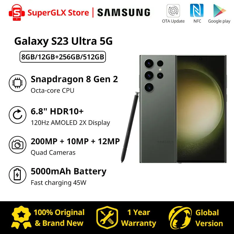 Смартфон Samsung Galaxy S23, 120 Гц, AMOLED, 2 дюйма, Android