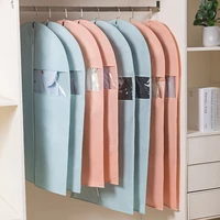 dust cover household clothes coat non woven suit cover storage clothes dust cover hanging pocket