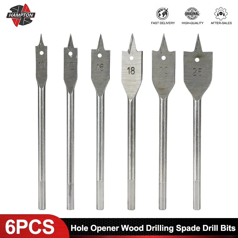 

Hole Opener Wood Drilling Spade Drill Bits for10/12/16/18/20/25MM Hex Shank Woodworking Rools Flat Hole Drill Bits