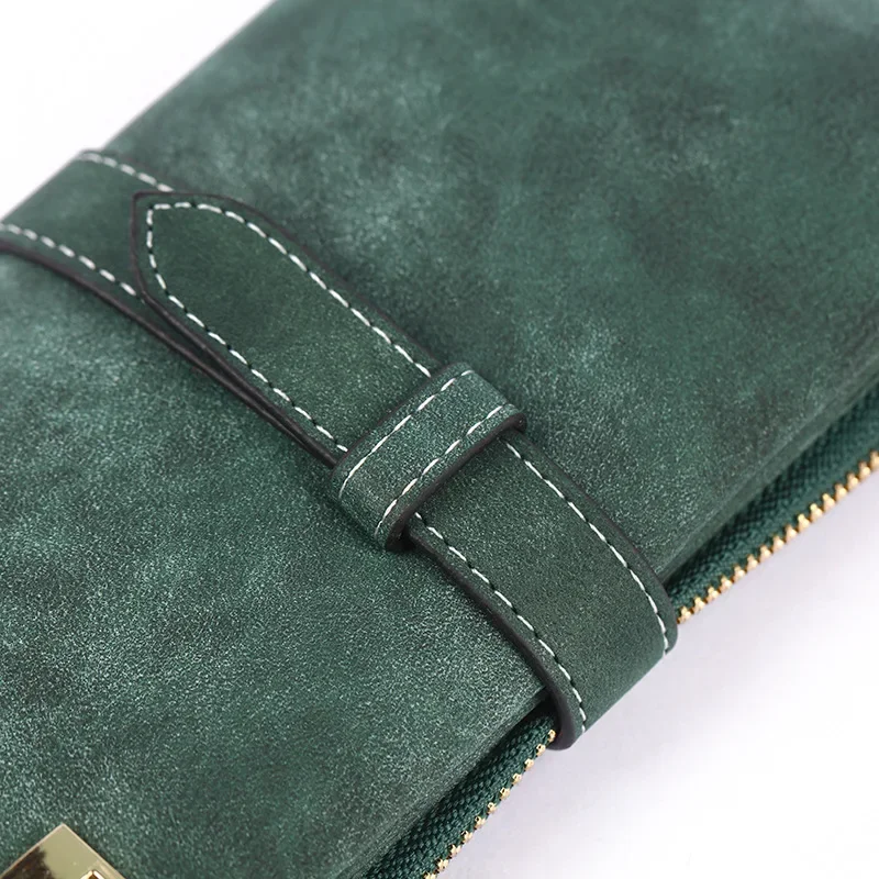 Новые модные женские кошельки на шнурке из нубука молнии длинный дизайнерский