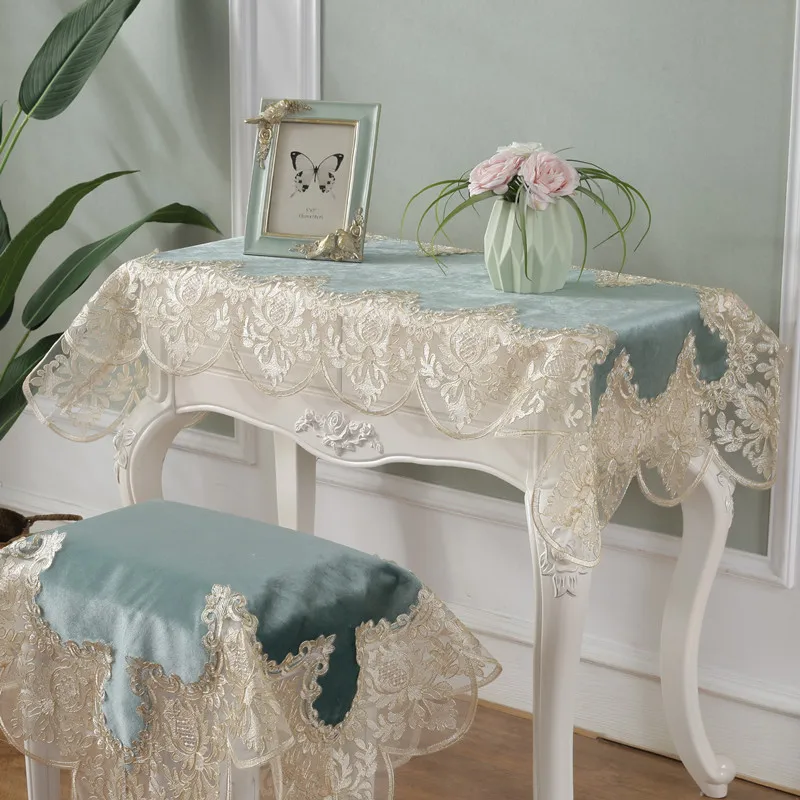 European style dresser tablecloth lace desk cover cloth bedroom princess style dresser cloth dresser table cushion