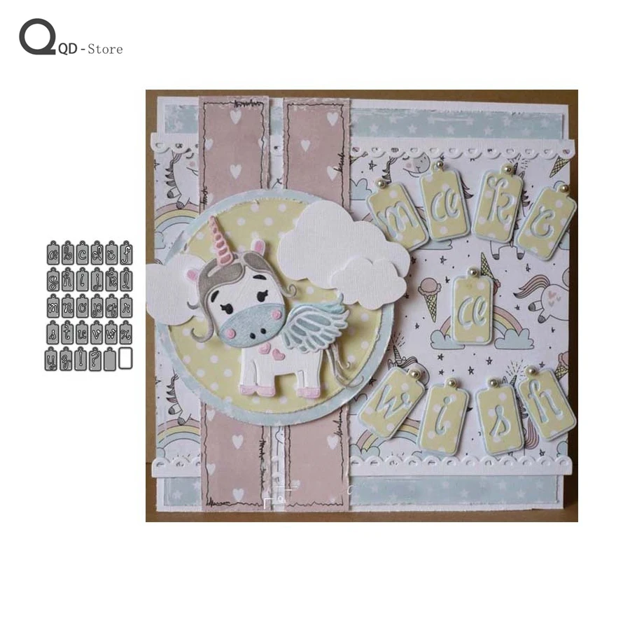 

Small Letter Label Cutting Dies Scrapbook Metal Dies DIY Card Make Mould Model Craft Decoration Dies Scrapbooking New Dies 2022