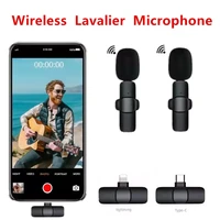 wireless lavalier microphone portable audio video recording mic for iphone android live game mobile phone