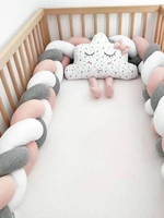 baby crib bumper knotted braided bumper handmade soft knot pillow protector cot bumper room decor crib bedding set