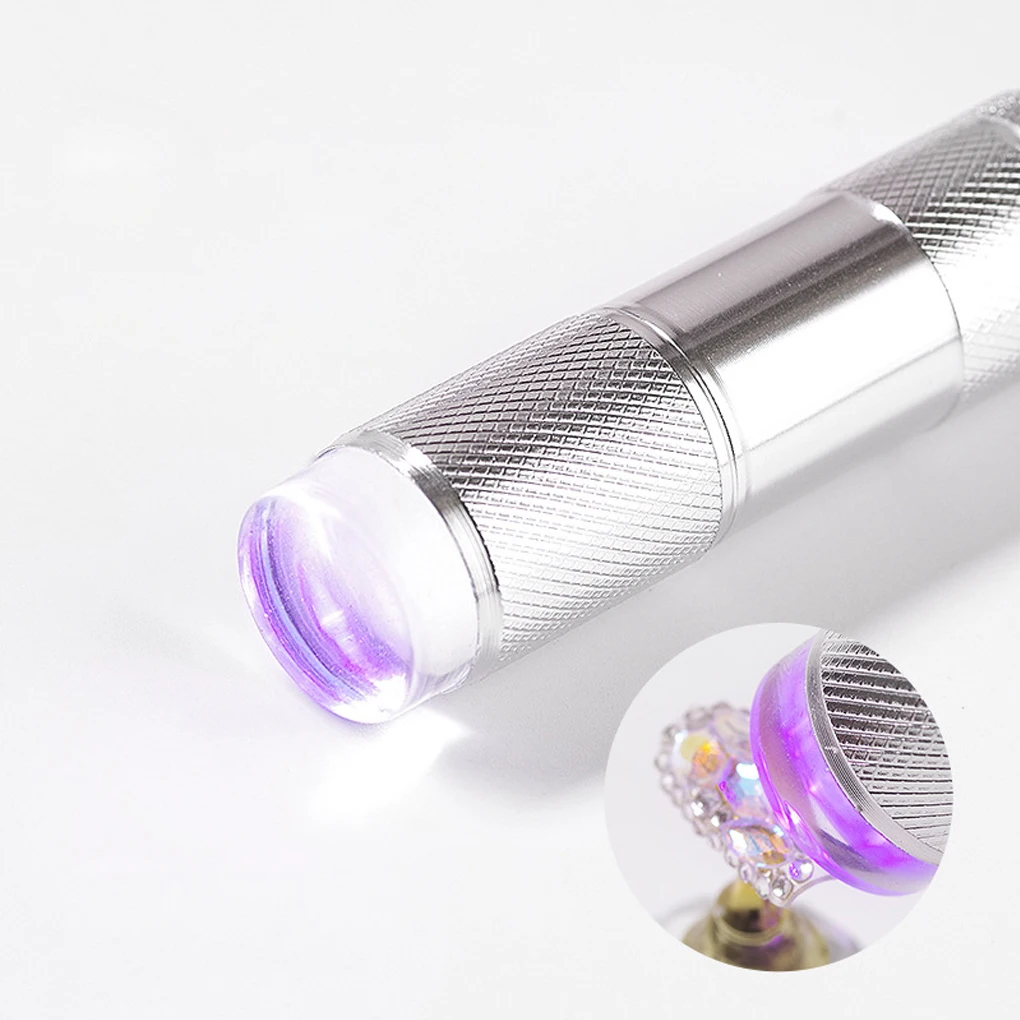 

Nail Art UV Mini Flashlight with stamper Portable Silicone Handheld LED Light Nails Polish Dryer Quick Dry Manicure Lamp 1 Pc