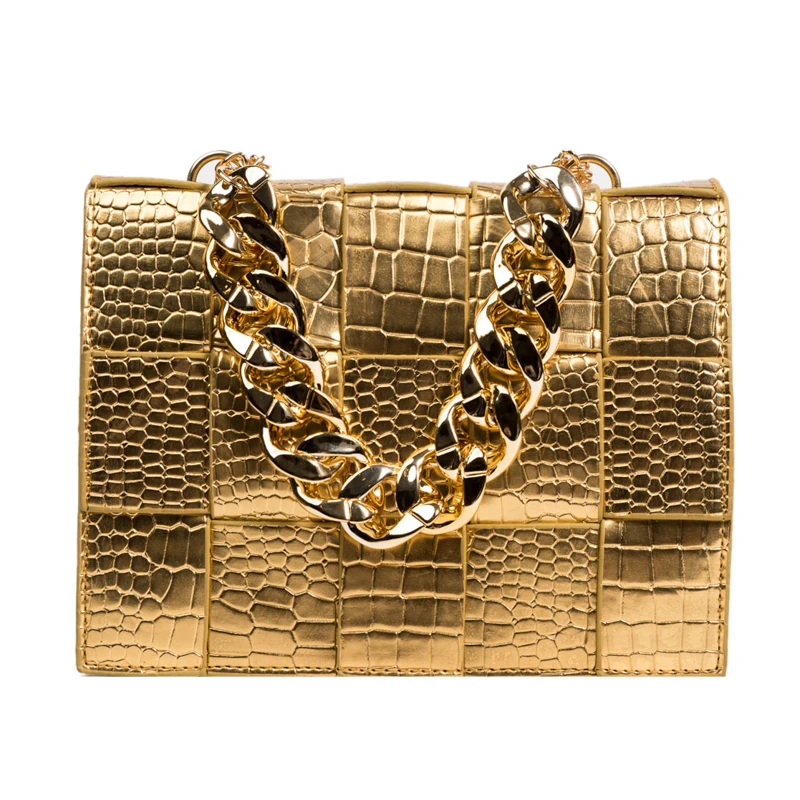 

Роскошные женские сумки через плечо с крокодиловым узором, 2022, Брендовая женская сумка на плечо с цепочкой, золотая, оранжевая, синяя сумка-т...