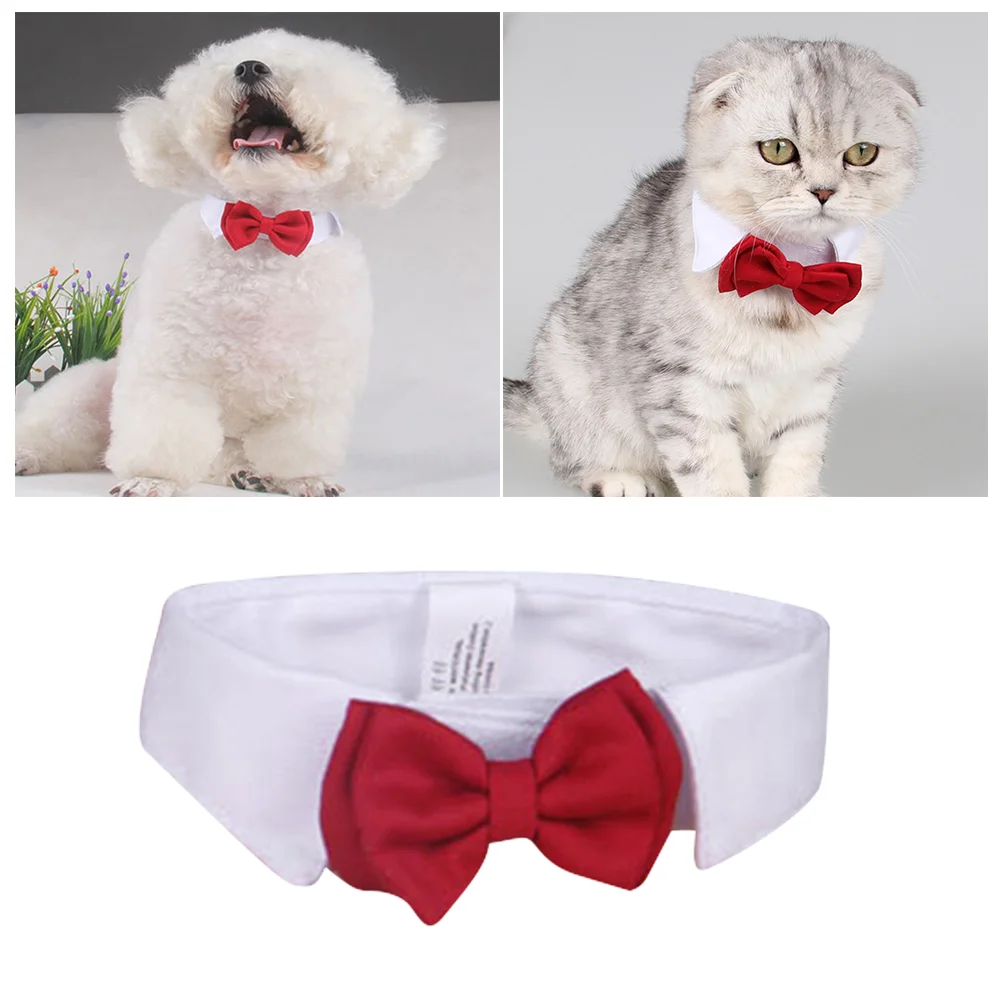 

Collar Dog Tie Cat Pet Bow Bowknotsupplies Dogs Puppychristmasholiday Bowtie Collars Giftcats Animal Ties Wedding Cute Kitten