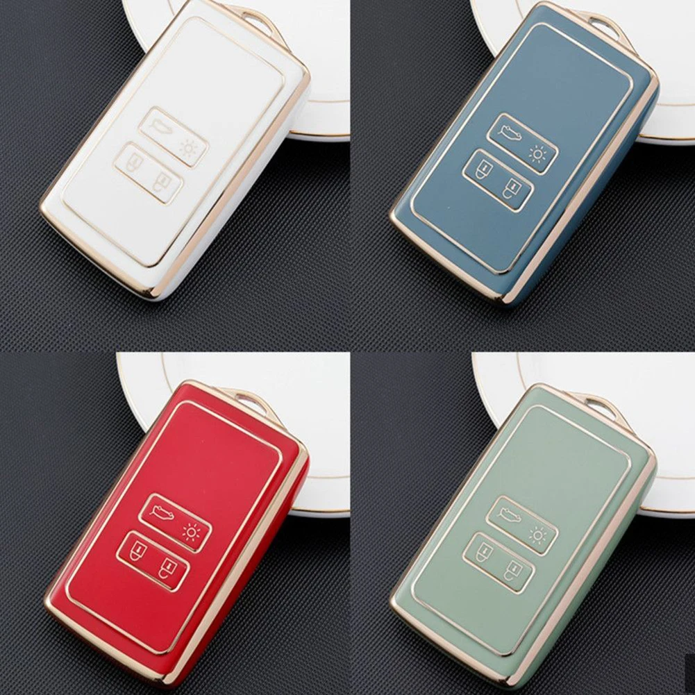 

Car TPU Key Case Full Cover Key Protector For Koleos Kadjar 2016-2019 4 Button Remote Key Fob TPU Cover