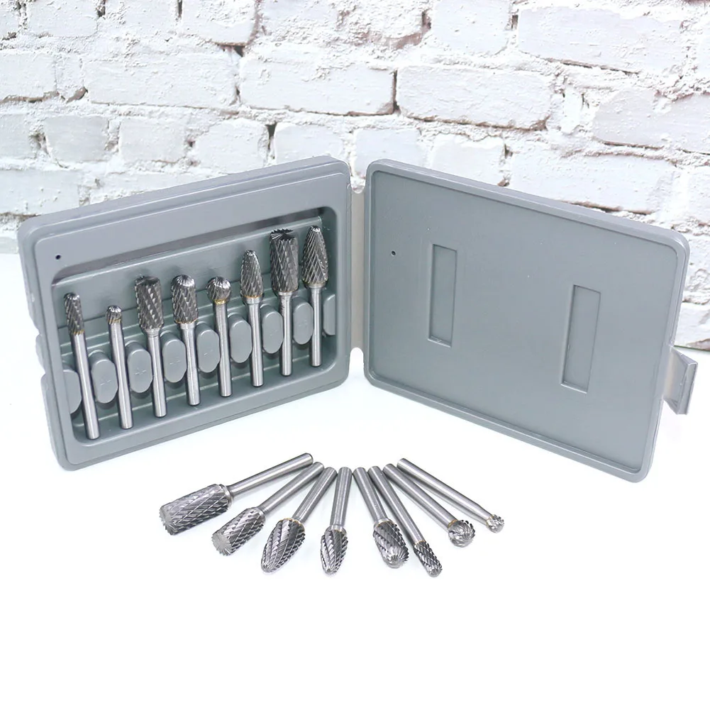 

8pcs 6mm Shank Tungsten Carbide Rotary File Multi Tool Wood Carving Grinding Routing Router Bit Milling Cutter Attachment