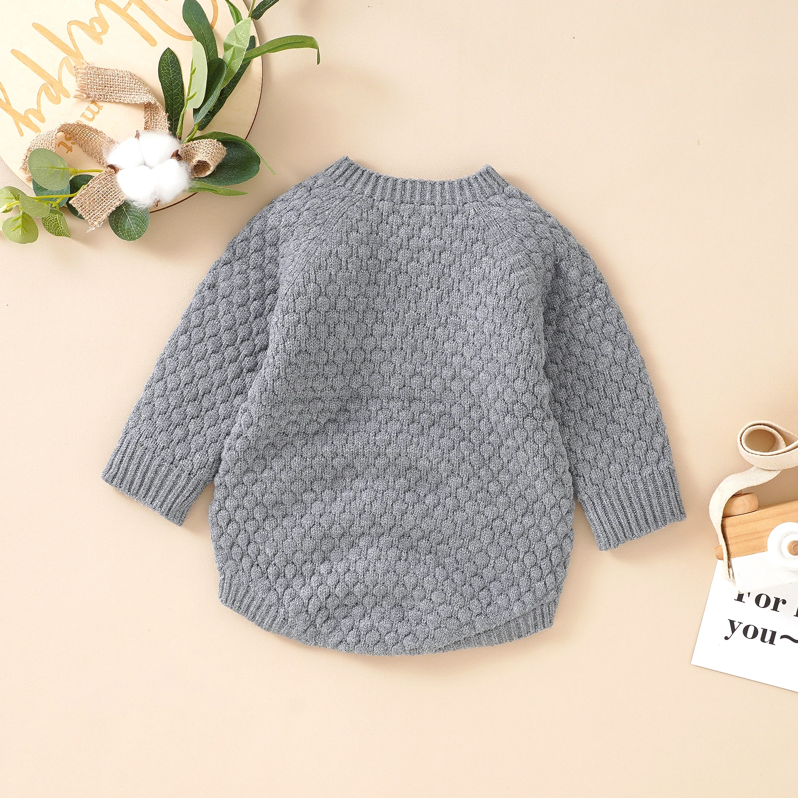 Женский теплый комбинезон Ma &amp Baby однотонный трикотажный с длинным рукавом для