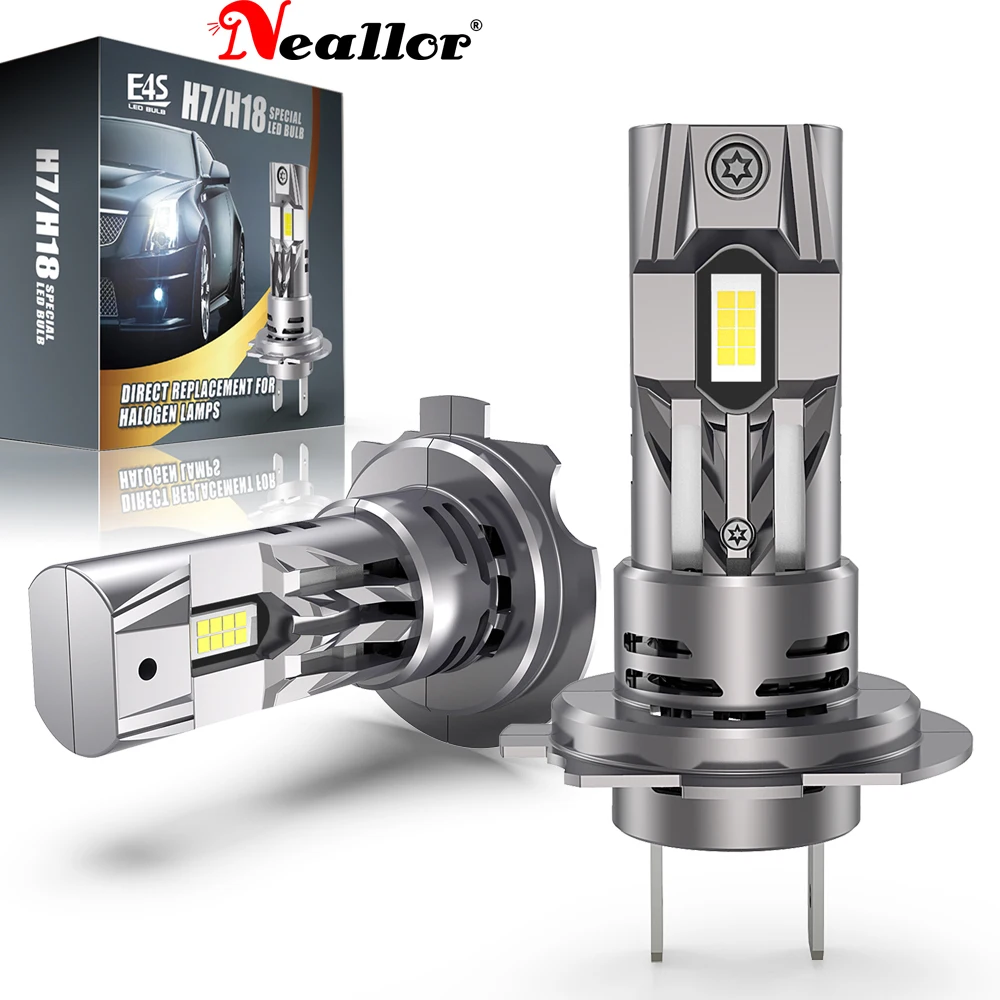 

2Pcs H7 CanBus Slim LED Headlight Bulb Fan 6500K Super Bright 12V 55W Wireless H7 CSP LED Car Headlamp for VW Passat Ford Toyota