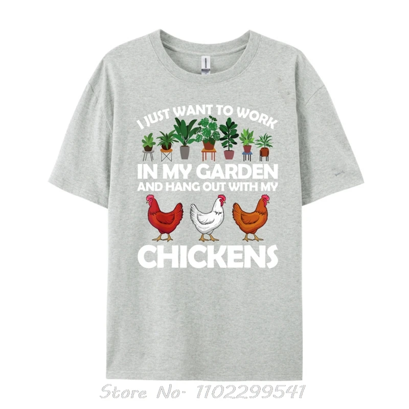 Забавное искусство курицы для садоводства мужская футболка любителей удобная