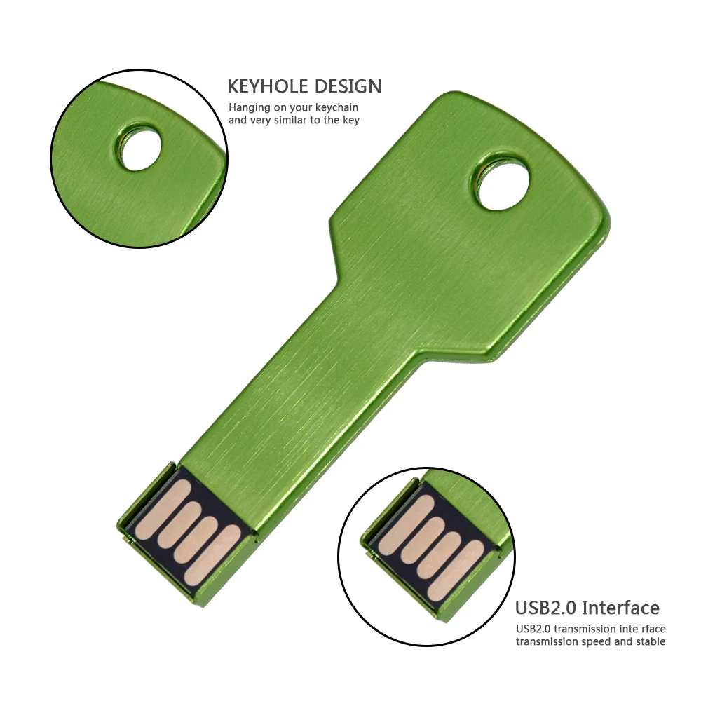 100 шт./лот персонализированный логотип USB 2 0 в форме ключа металлическая память U