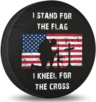 spare wheel tire cover rv suv stand for the flag kneel for the cross patriotic military spare tire cover wheel protectors weathe