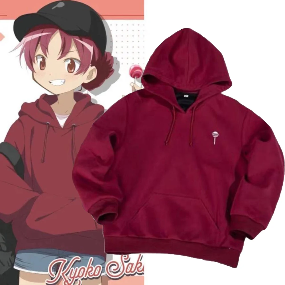 Аниме Puella Magi Madoka Magica Sakura Kyouko Косплей Толстовка Костюм Унисекс Красная Куртка