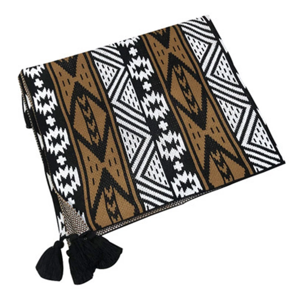 Богемные вязаные одеяла с кисточками плед гобелен ворсовый мягкий винтажное