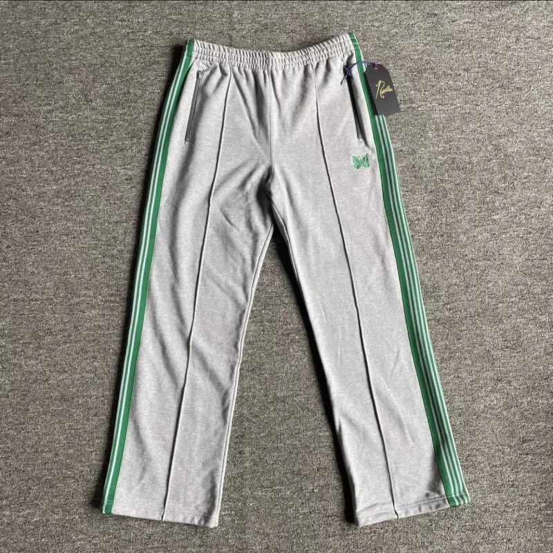 

Спортивные брюки для мужчин и женщин, зеленые полосатые тренировочные штаны с вышивкой «бабочка», с вышивкой «Игла», 1:1