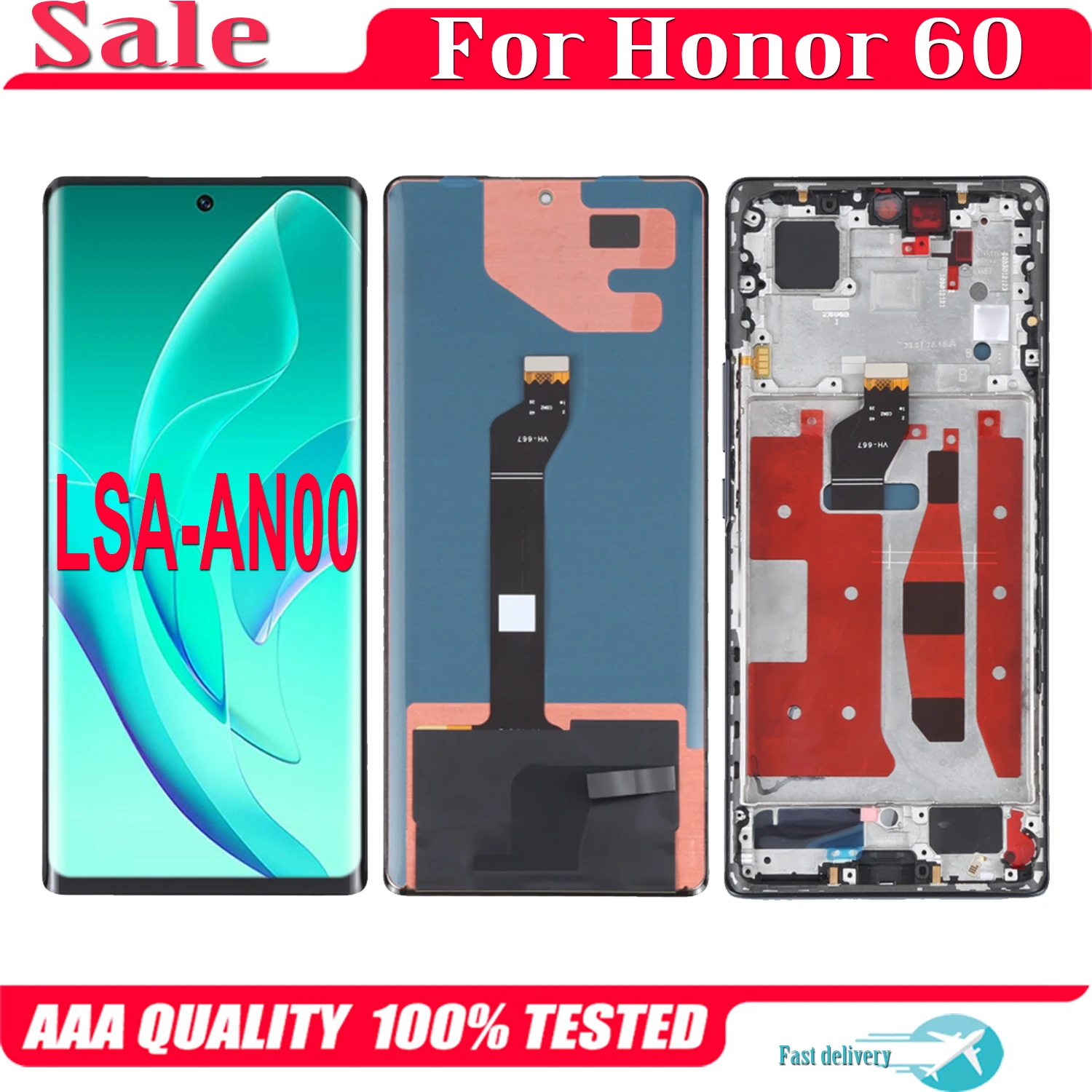 6.67'' Original For Huawei Honor 60 LSA-AN00 LCD Display Touch Screen Digitizer Assembly For Honor60 LCD Replacement