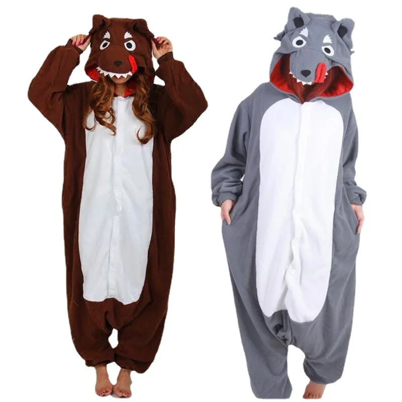 

Anime The Bad Guys Cosplay Costume Mr. Wolf Cartoon Animal One-Piece Pajamas Men's And Women's Home Clothes Pajamas