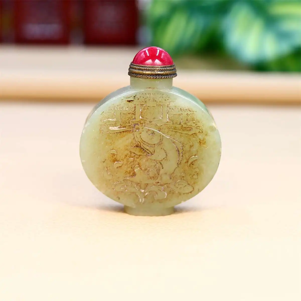 

Статуэтка Hetian из нефрита в виде бутылки для карпа