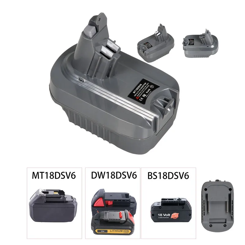 

For Makita/Milwaukee/Dewalt 18V 20V Lithium Battery For Dyson V6 Battery Adapter Convert To For DysonV6 SV04 SV03 DC59 DC58 DC62