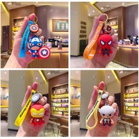 disney marvel keychain superhero iron man spider man hulk thor captain america keyring pendant bag accessories key chain gift