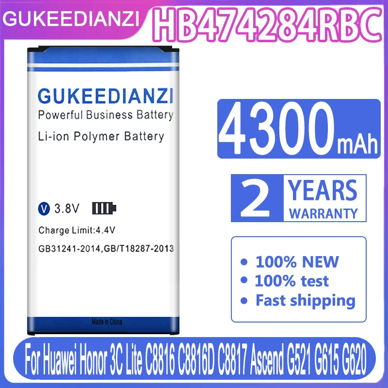 HB474284RBC 4300 мАч аккумулятор для Huawei Y5, для Honor 3c Lite,C8816 C8816D,Ascend Y523 Y550 Y560 Y625 Y625-U32 Y635,G615 G601 G620