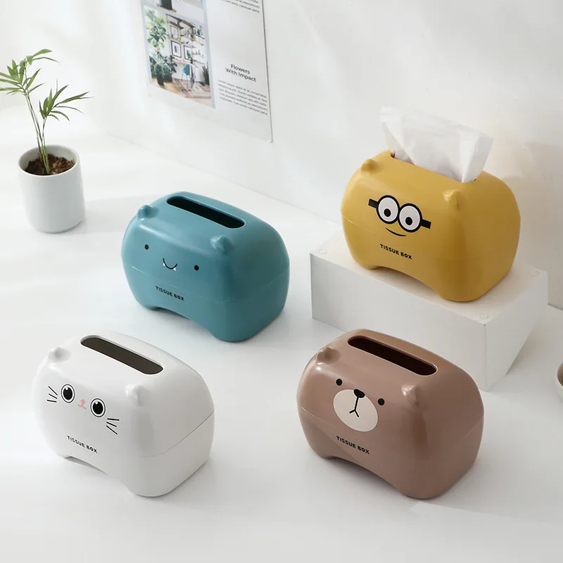 

Cartoon Tissue Box Fashion Nordic Cute Pattern Creative Portable Lightweight Dining Table Storage Box Paper Roll Paper Tube Gift