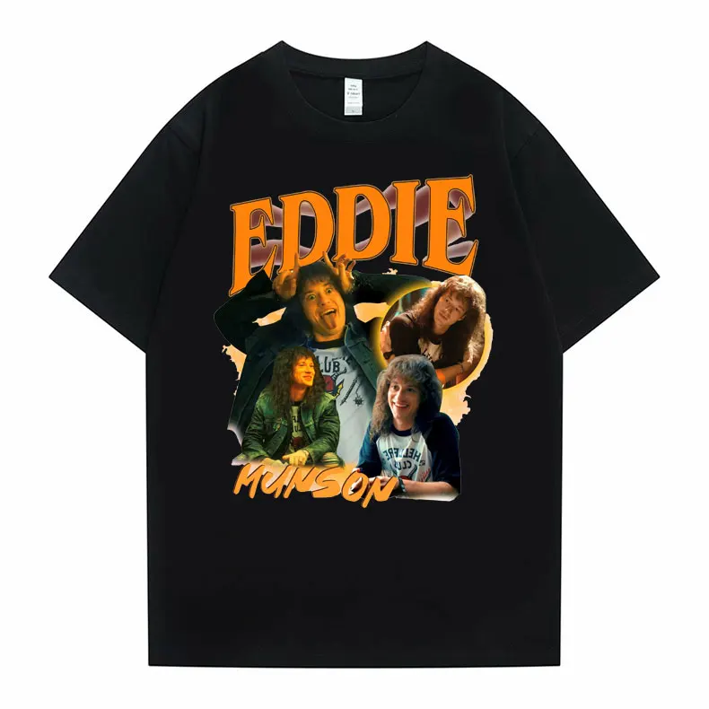 

Eddie Munson TV Stranger Things 4 Print Tshirt Men Women Fashion Oversized Loose T Shirt Summer Short Sleeve Tee Oversized Men's