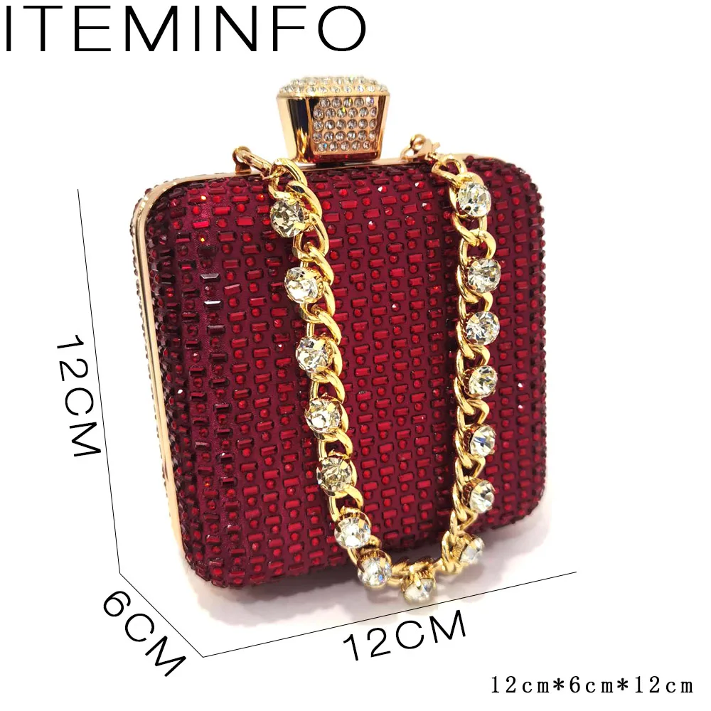 Venus Chan Italian Design Elegant Party Shoes for Women 2023 Platform High Heels Red Full Drill Shoes and Bags Matching Set