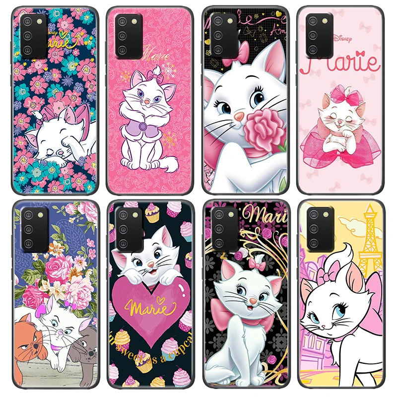 

Disney Marie Cartoon Cat Black Phone Case For Samsung A73 A72 A71 A54 A53 A52 A51 A42 A33 A23 A22 A21S A13 A04 A03 5G