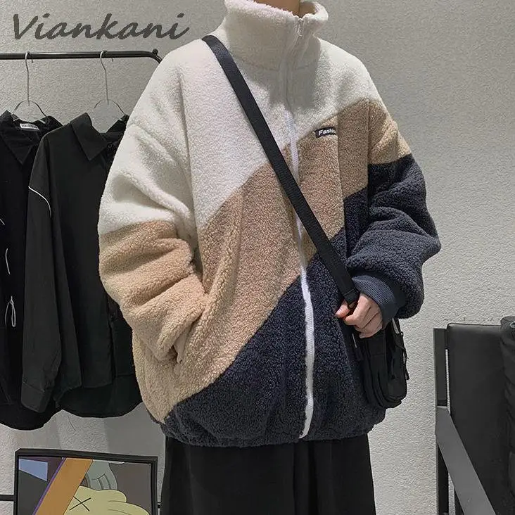 Winter Jackets For Men Casual Plus Velvet Warm Outerwear Zipper Casual Male Sweetshirt Coats Korean Streetwear Fleece Hoodies