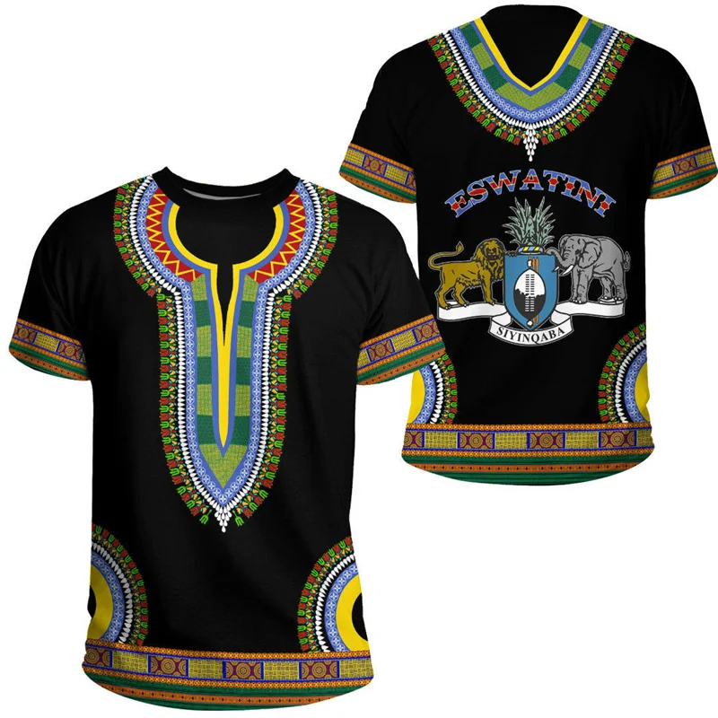 Лидер продаж футболка с 3D принтом Eswatini изображением герба оружия для мужчин топы