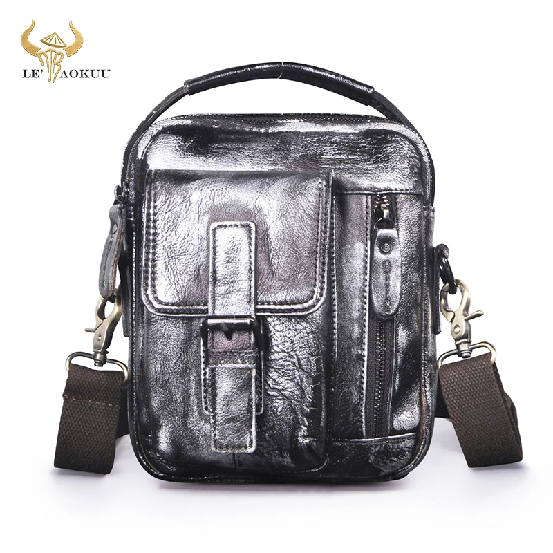 

New Soft Genuine Leather Vintage Design Shoulder Messenger Cross-body Bag For Men Male 8" Tablet Tote Mochila Satchel bag 2070