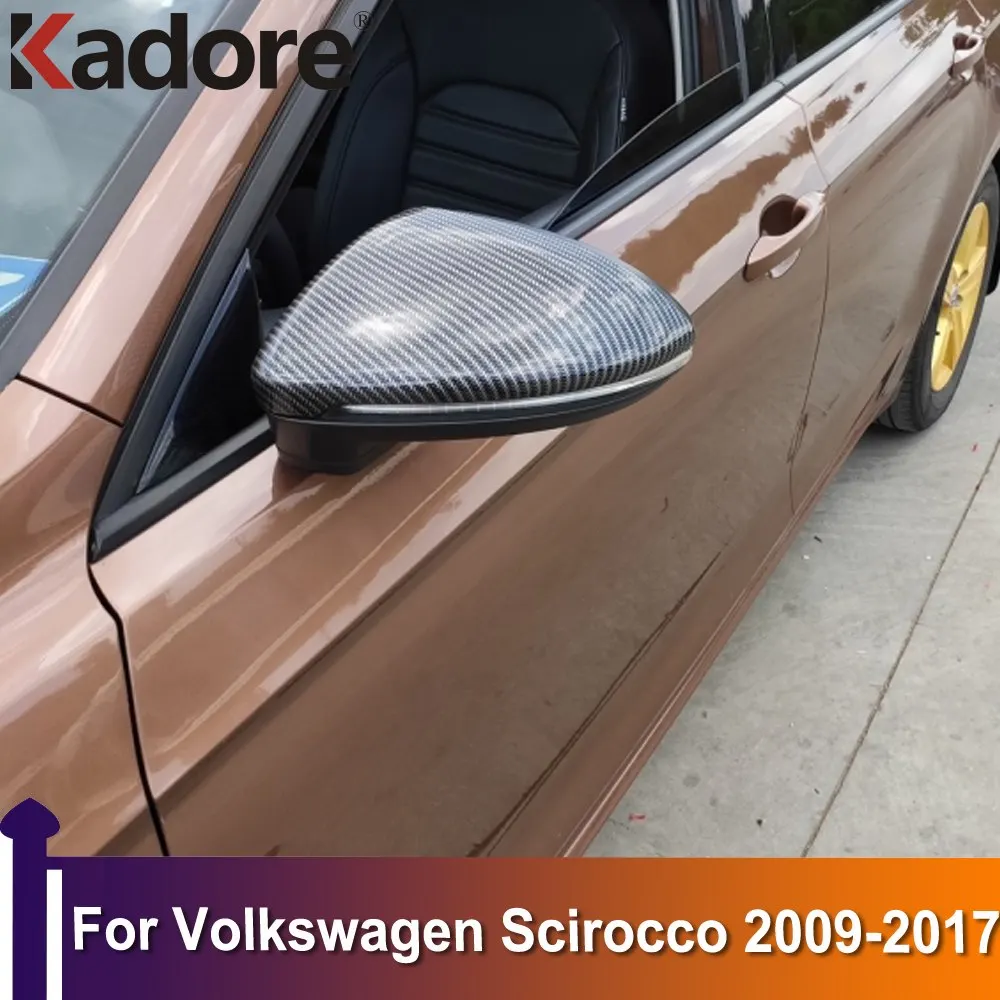 

For Volkswagen Scirocco 2009-2015 2016 2017 ABS Carbon Fiber Car Side Door Rearview Mirror Cover Cover Trim Exterior Accessories