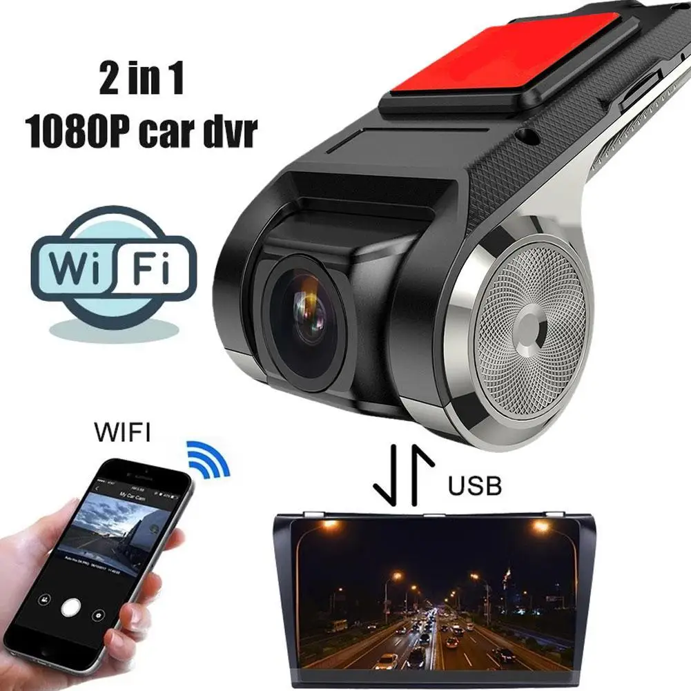 

USB Car DVR Dash Cam ADAS Drive Video Recorder HD 1080P Wifi Night Vision Support for Connecting to Android Screen Navigation