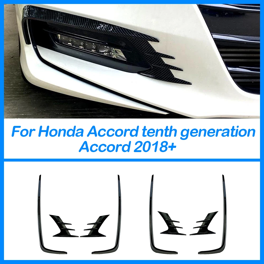 

For Honda 10th Generation Accord 2018+ Black ABS Front Air Knife Bumper Surrounded Exterior Decoration Car Sticker Modification