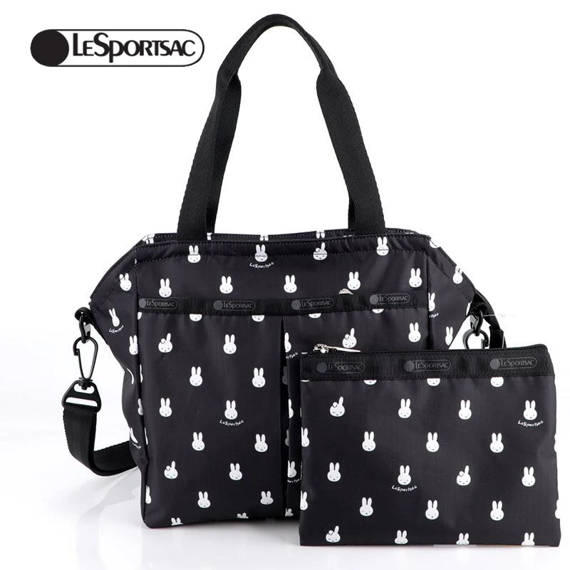 

Lesportsac Sanrio Hello kittys bag kawaii handbag shoulder Bags cartoon print styling tote Messenger bags travel bag Lady bags