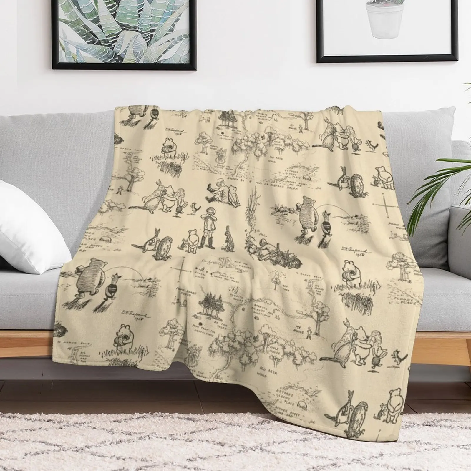 Фото Плед 100 Aker Wood (кремовый) из мягкого флиса шерпа, теплый плед для зимы №2