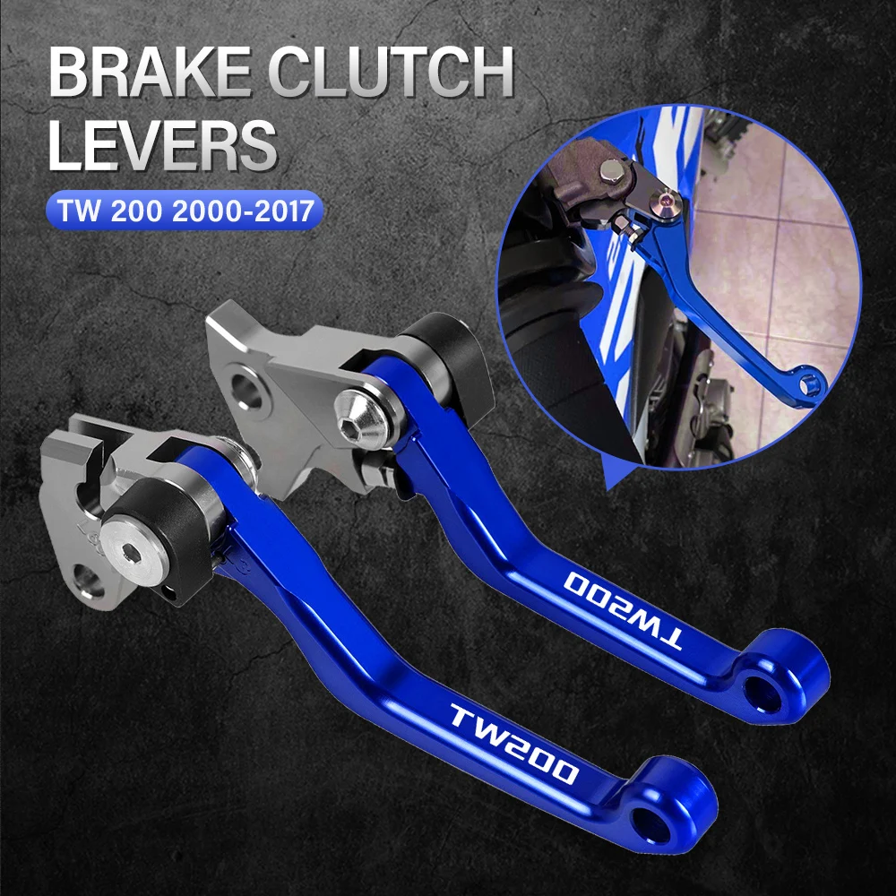 

For YAMAHA TW200 2000-2017 2016 2015 CNC Aluminum Motorcoss Pit Dirt Bike Pivot Foldable Brake Clutch Levers With LOGO TW200