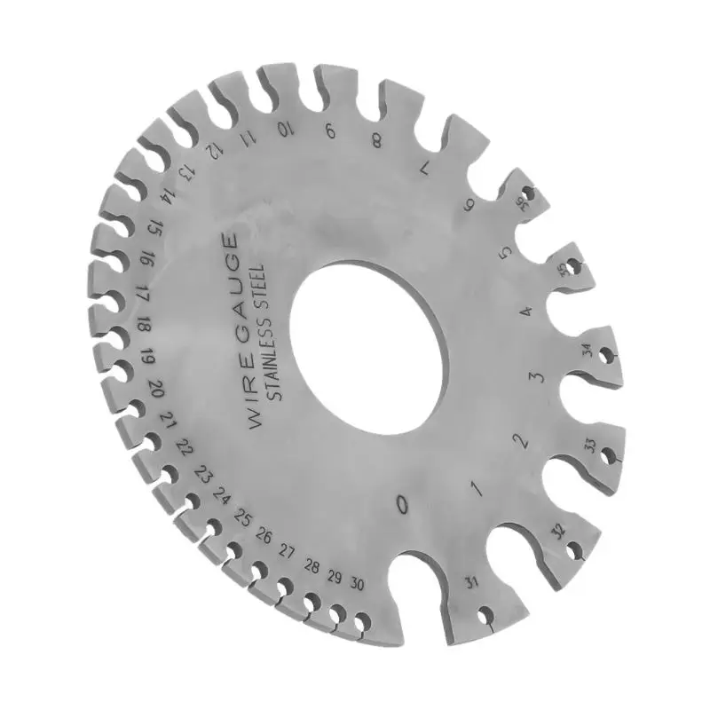 

Stainless Steel 0-36 Round AWG SWG Wire Gauge Thickness Measuring Sheet