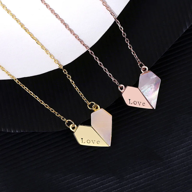 Ожерелье с подвеской в виде сердца из серебра 925 пробы покрытием 18-каратного