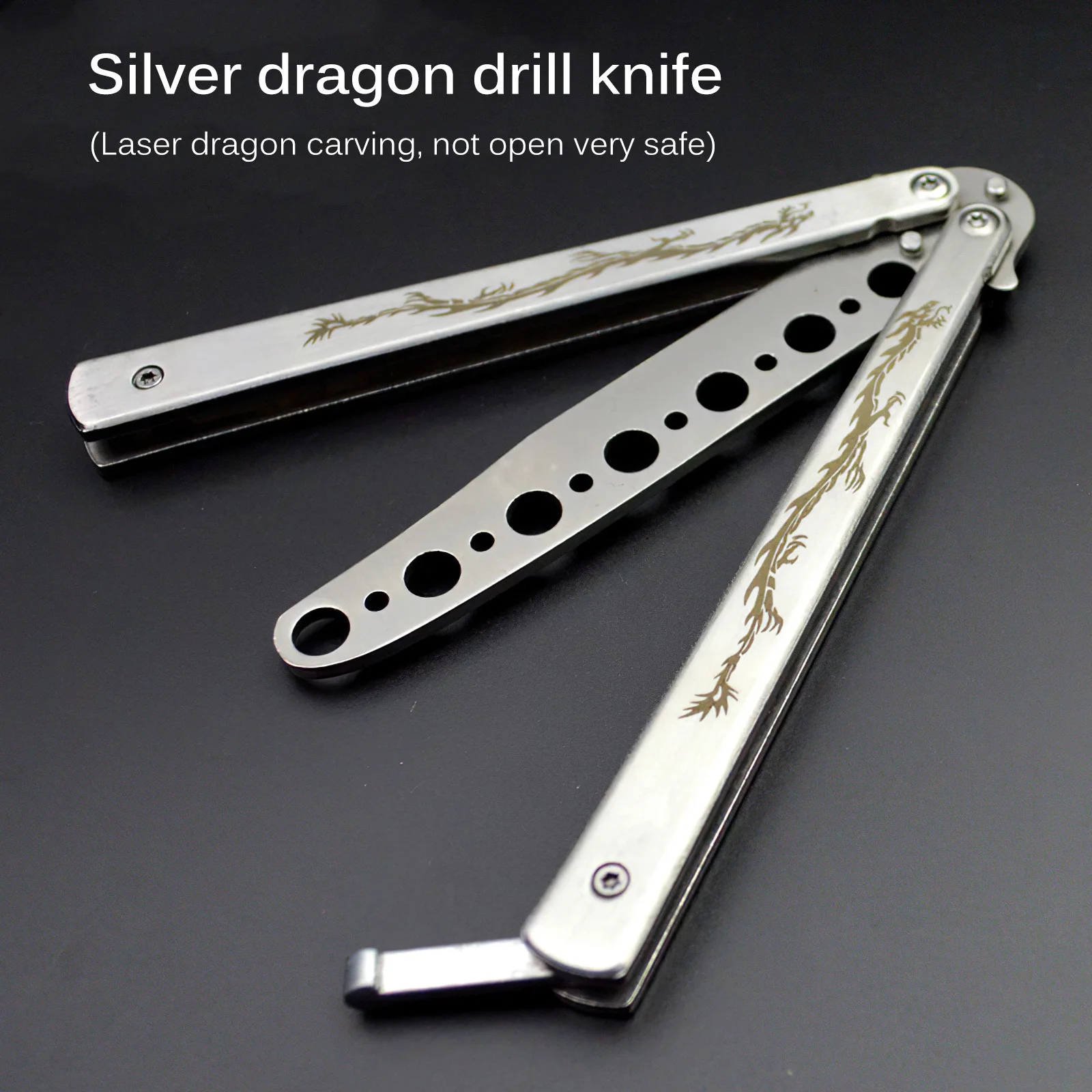 

1pc Foldable Comb Stainless Steel Practice Training Butterfly Knife Comb Beard & Moustache Brushes Hairdressing Styling Tool