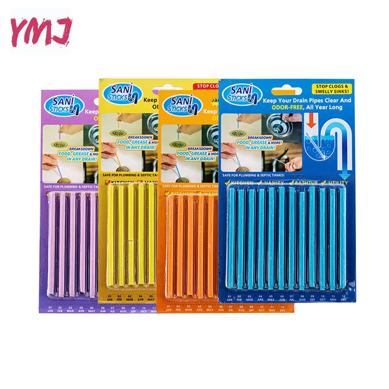 12pcs/Pack Sewer Rod Drain Cleaner Sticks Kitchen Toilet Bathtub Sewage Decontamination To Deodorant Sewer Stop Clogs tools