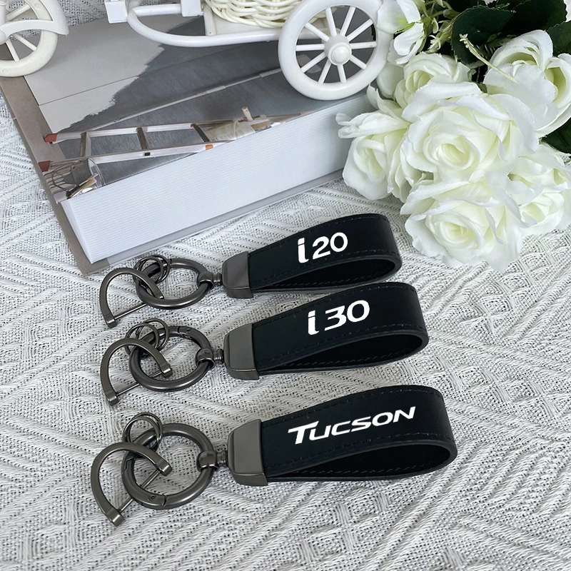

Top Layer Cowhide Key Chain Accessories For Hyundai ACCENT EON EQUUS IONIQ Tucson i20 i30 i40 ix20 ix25 ix35
