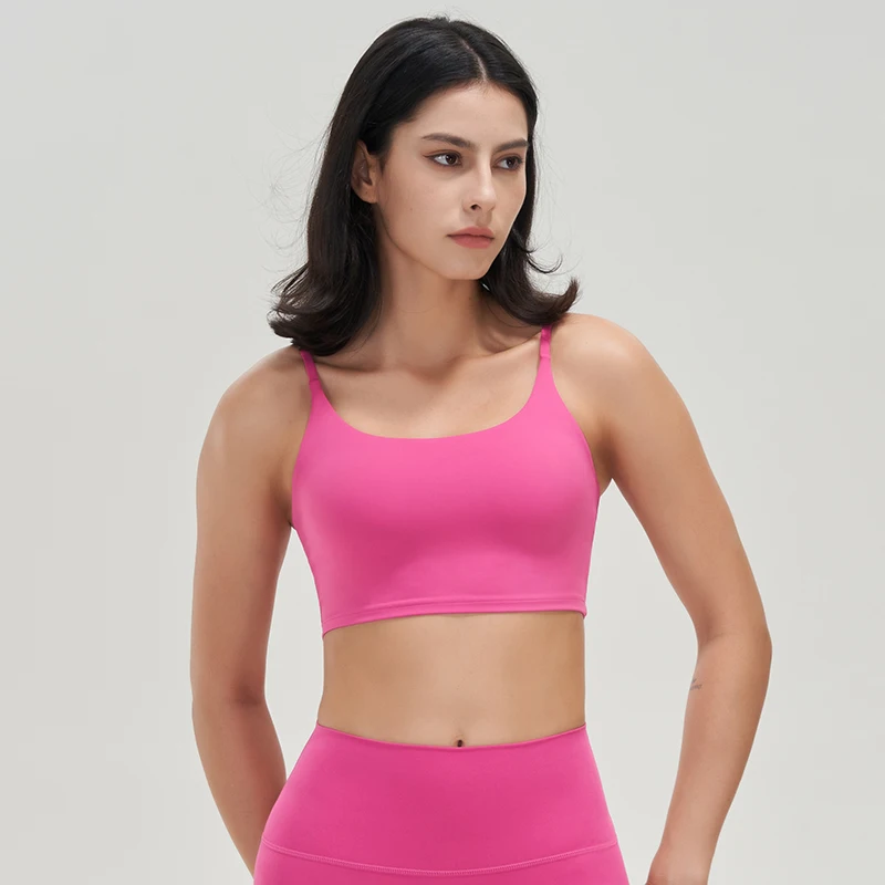 SOISOU Yoga Bra Top Women Gym Sports Bra Fitness Underwear Shockproof Reducer Bra Breathable Removable Chest Pad Bras For Women