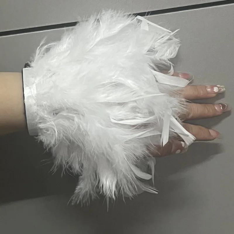ostrich-feather-cuff-for-women-feather-cuffs-for-wrist-elegant-feather-snap-bracelet-nail-photo-cuffs-shirts-cuffs-with-feather