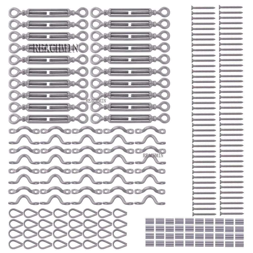 

20/Group Stainless Steel G316 Used for Wooden Posts Balustrade Turnbuckle Kit Wire Handrail Cable DIY