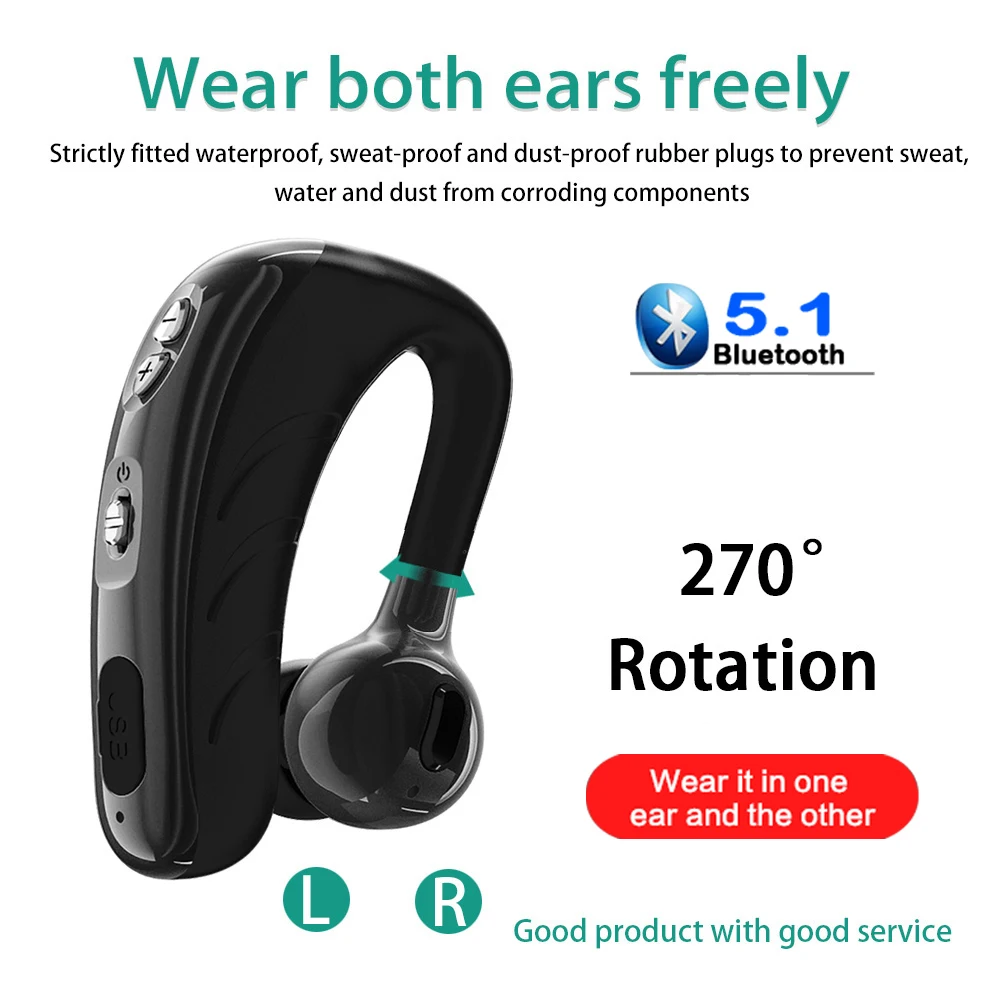 P13 деловая bluetooth-совместимая гарнитура с ушным крючком Беспроводная Спортивная